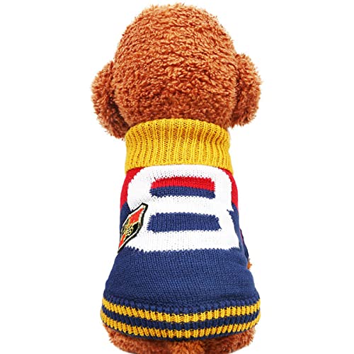 Hundebekleidung Herbst Winter Kleidung Katze Haustier Kleidung 8. Mantel Pullover,Rot,Blau,L von HUANSUN