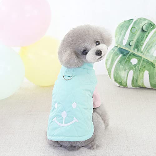 Hundebekleidung Lächeln Winter Warme Katzenmantel Weste Rosa/Marine/Blau Haustierbekleidung Outfits Für Kleine Hunde,grün,S von HUANSUN