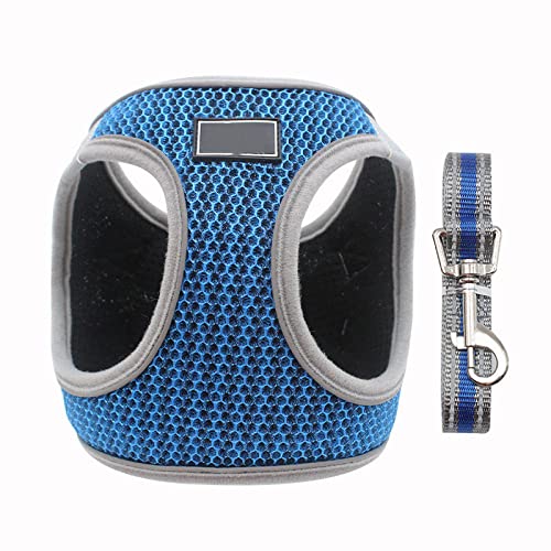 Hundegeschirr Haustier verstellbare Weste Walking Pets Harness für Welpen Reflektierendes Polyester für kleine mittelgroße Hunde Katzen,Blau,XL von HUANSUN