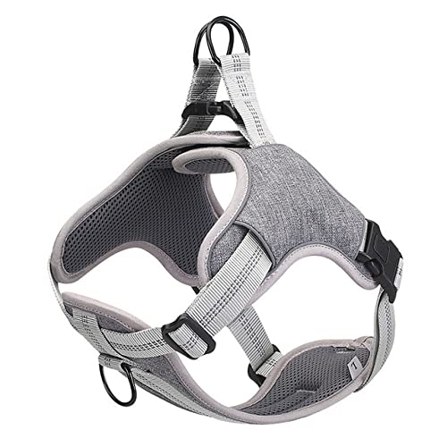 Hundegeschirr für mittelgroße Hunde No Pull Reflektierendes Hundegeschirr Weste Gepolstertes Hundegeschirr Gehtraining Hundezubehör,Grau,XL Brustumfang 71,88cm von NC