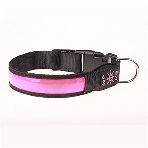 Hundehalsband Nylon Materialien Haustierhalsband Haustierprodukt,Rosa,L von HUANSUN