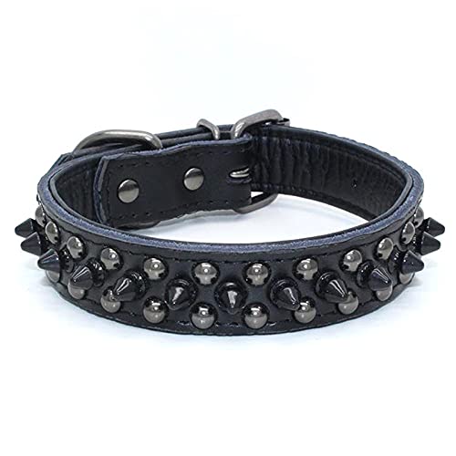 Hundehalsband Spikes Leder Pilze Niet Spike Nieten Welpen Outdoor Haustierhalsbänder Für Kleine Mittelgroße Hunde Katzen,G,L von HUANSUN