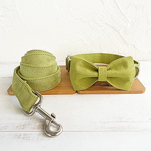 Hundehalsband gelbgrün Polysatin und Nylon Hundehalsband oder Leine 5Größen,Fliege Halsband Leine,XL von HUANSUN