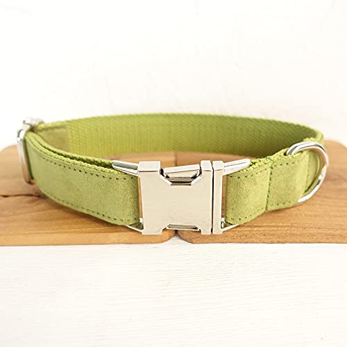 Hundehalsband gelbgrün Polysatin und Nylon Hundehalsband oder Leine 5Größen,Hundehalsband,xs von HUANSUN