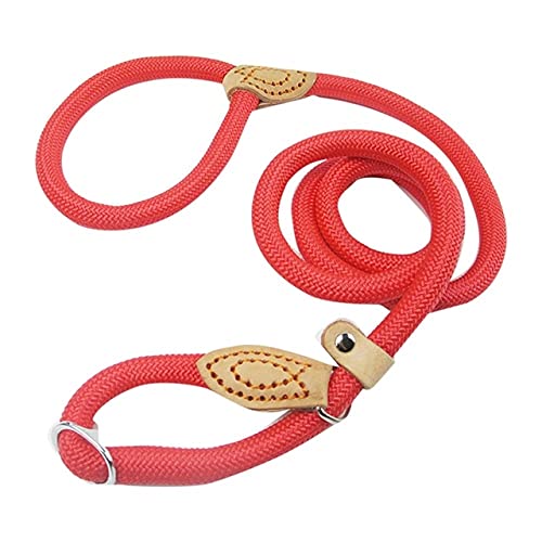 Hundeleine Nylon-Haustierleine Leine Verstellbares Hundegeschirr Langlebiger Seilgürtel Leichter Hundebedarf Wandern,Rot,Haustierleine,L 140cmx1.4cm von HUANSUN