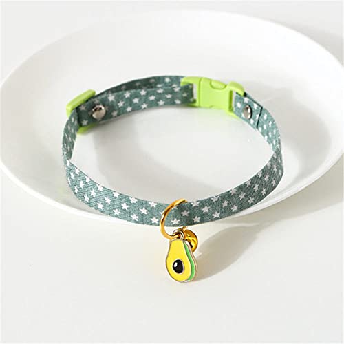 Kätzchenhalsbänder Verstellbare Hunde Katzenhalsband mit Glocken Mode Personalisierte Haustierhalskette Halsband Gürtel für Welpen,grün,Hals(17,32CM) von HUANSUN