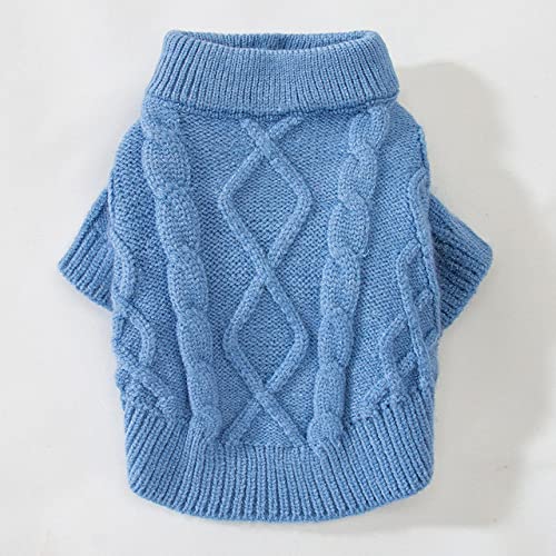 Katze Hundepullover Winter Puppy Small Hundebekleidung Strickbekleidung Hundebekleidung,Blau,XL von HUANSUN