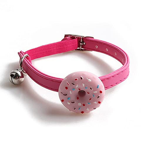 Katzenhalsband Herz Donuts PU Katze Kleiner Hund Metallschnalle Kragen Fancy Collar Hundehalsband Kätzchen Halskette Haustier Welpen Katzenzubehör,4 von HUANSUN