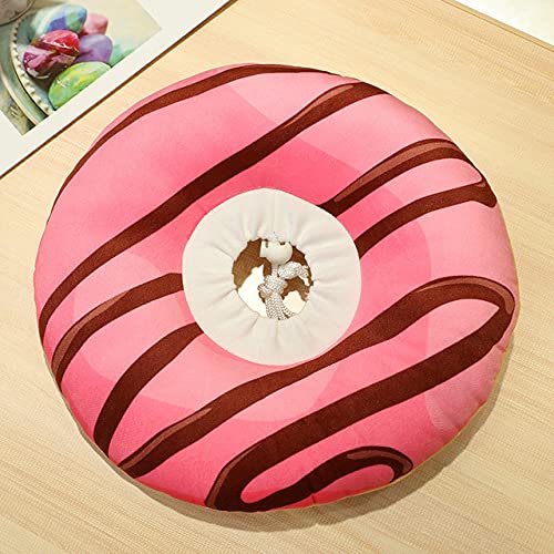 Katzenkegel Verstellbare Baumwollmischungen Nackenstütze Katze Hund Gedruckter Kreis Haustierschutzhalsband,Rose Rot,xs von NC