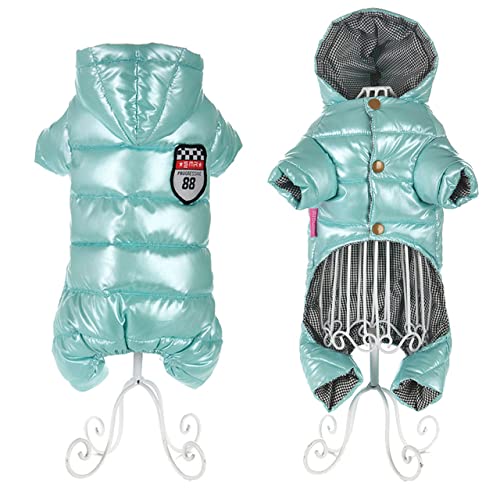 Kleidung für kleine Hunde Winter Warm Puppy Pet Hundemäntel Kapuzenhundejacke Overalls Chihuahua Yorkie Kleidung Overalls,grün,8 von HUANSUN