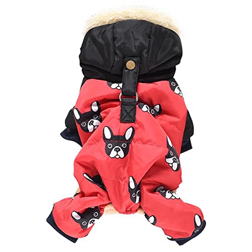 Kostüme Für Hund Winter Warme Schnee Daunenjacke Mantel Für Welpen Kleine Mittelgroße Tier Möpse Haustier Katze Kleidung Waren,Rot,M von HUANSUN