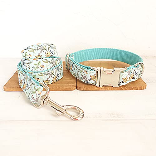 Kreative Hundehalsbänder im frischen Stil mit floral verstellbarem Hundehalsband 5 Größen, Hundehalsband-Leine-Set,S von HUANSUN