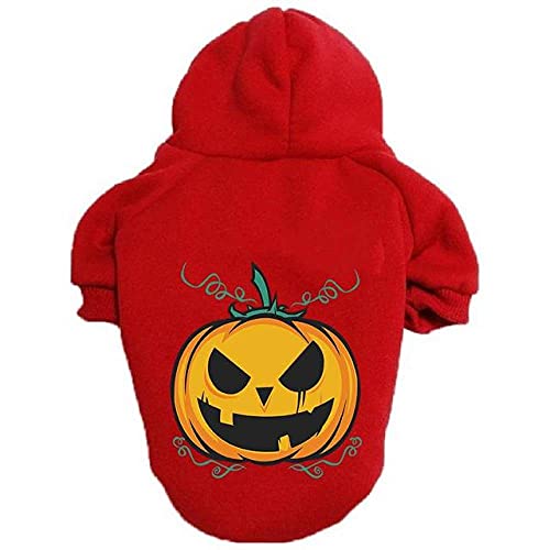 Kürbis Hundepullover Haustier Kleidung Hoodie Golden Retriever Teddy Hundekostüm Herbst- und Winterkleidung,rot,6XL von HUANSUN