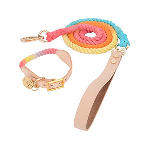 Leder Hundehalsband Rainbow Woven Cotton Traction Rope Small Medium Large Card Hunde und Katzen,als Bild9,xs von HUANSUN