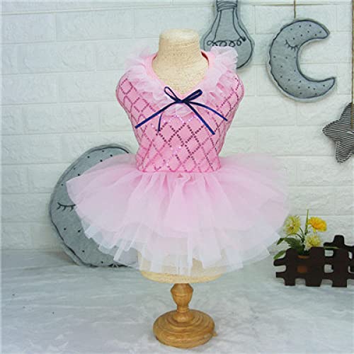 Luxus Haustier Prinzessin Hund Brautkleider Sommer Welpenkleid für Chihuahua Toy Pudel Kaninchen Tutu Rock Kleine Hundekleidung,Rosa,XXL von NC