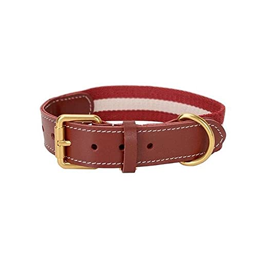 Luxus Mode Hundehalsband Leine Halskette Weiches Leder Hundehalsbänder Führt Zubehör,Halsband 3,M 33,43cm von HUANSUN