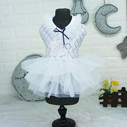 Luxus Prinzessin Hochzeit Hundekleider für kleine Hunde Pailletten Katzenröcke Sommer Tutu Kleid Hundebekleidung für Chihuahua Welpenbekleidung,Stil F,M von NC