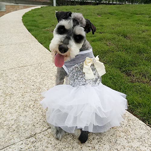 Luxus Prinzessin Hochzeit Hundekleider für kleine Hunde Pailletten Katzenröcke Sommer Tutu Kleid Hundebekleidung für Chihuahua Welpenbekleidung,Stil H,M von HUANSUN