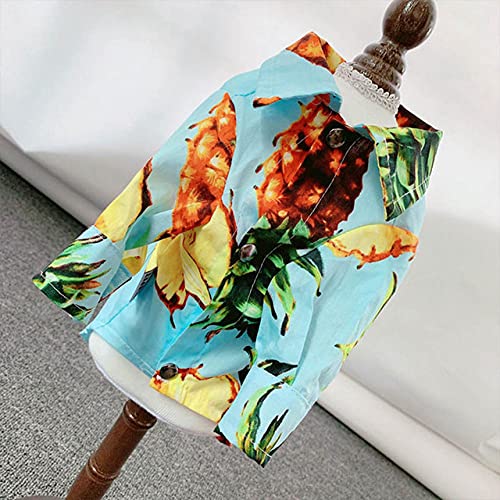 HUANSUN Mittelgroße Hundebekleidung Ananas Print Haustier Hundebekleidung für Hunde Kostüm Große Hundebekleidung,Blau,3XL 6,12KG von HUANSUN