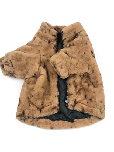 HUANSUN Mode Winter Haustier Hundebekleidung Braun Beige Rosa Welpen Haustier Katze Mantel Jacken Für Hunde Outfit Chihuahua Kleidung Overalls,braun,XXL von HUANSUN