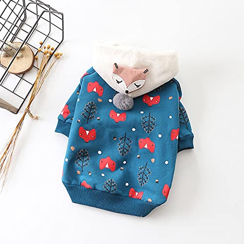 Nette Haustier-Katze-Hundekleidung Winter-Haustiermantel Warmer Hund Hoodie-Kleidung für kleine Hunde Haustiere Kleidung weiches Haustier,Blau,XXL von HUANSUN