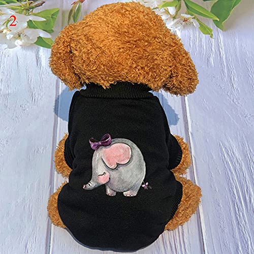 Neue Hundebekleidung für kleine Hunde Elefanten bedruckter weicher Hund Pullover Kleidung für Hund Winter Chihuahua Kleidung warmes Haustier Outfit,2,M von HUANSUN