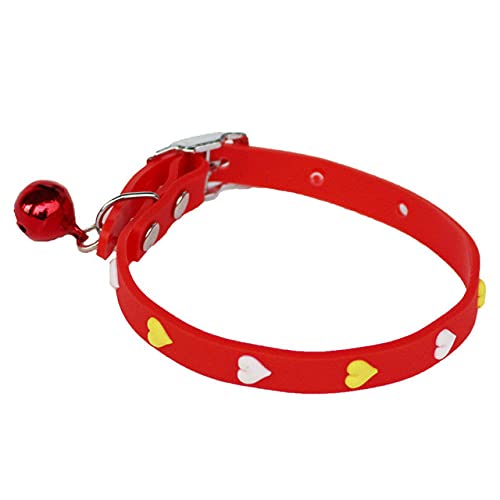 Niedliches Gummi Hundehalsband Haustierhalsband für kleine und mittlere Hunde Haustierhalskette Heimtierbedarf,Rot,S von HUANSUN