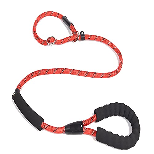 Nylon Pet Leash Outdoor Reflektierende Hundeleinen Doppelgriff Seil P Style Verstellbarer Kragen Gürtel Für Kleine Große Hunde,rot,S 0.6CM von HUANSUN