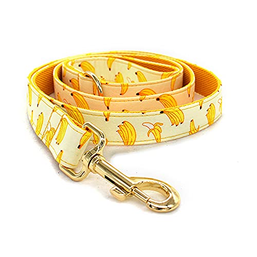 Nylon personalisierte Bananenschleife Hundehalsband Leine Zugseil für kleine große verstellbare Haustiergurte , Hundeleine, XL von NC