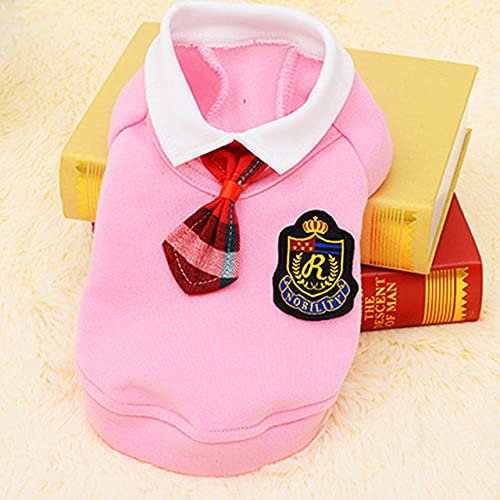 Paar Haustier Hund Kleidung Haustier Uniform Kleidung für kleine mittlere Hunde Kostüm Welpen Haustier Shirt Kleidung für Hunde,rosa Hemd,S von HUANSUN