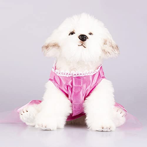 Pet Cat Kleidung für kleine Hunde Kleider Sweety Princess Dress Frühling Sommer Rock Chihuahua Mops Kleidung Puppy Cat Supplie,Rosa,L von HUANSUN