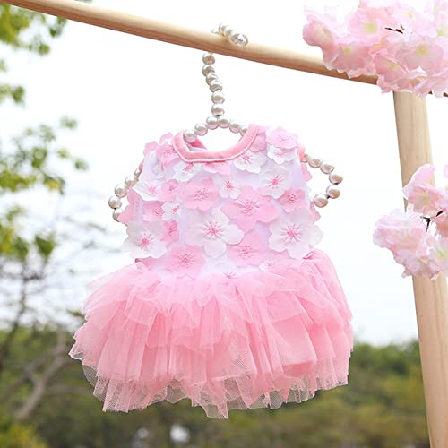 Pet Clothing Dog Cat Rock Luxury Chihuahua Small and Medium Dog Peach Blossom Dress Cotton,Rosa,xs von HUANSUN