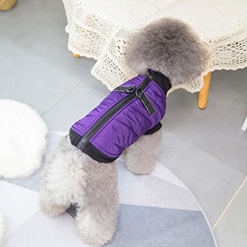 Pet Pull Button Baumwollweste Kleidung Hundekleidung Herbst- und Winterkleidung Stierkampfmantel klein Mittelgroße Hundekleidung, Lila, XL von HUANSUN