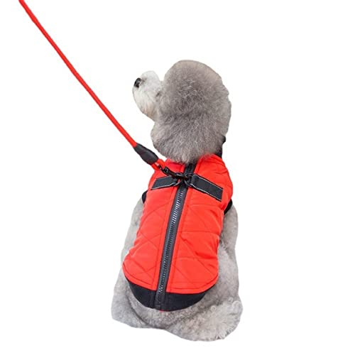 Pet Pull Button Baumwollweste Kleidung Hundekleidung Herbst- und Winterkleidung Stierkampfmantel klein Mittlere Hundehaustierkleidung,rot,L von HUANSUN