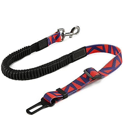 Premium Durable Dog Auto Sicherheitsgurt Mode Einstellbar Heavy Duty Haustier Hundegurt Elastisch Für Fahrzeugzubehör,4,Einheitsgröße 76,148cm von HUANSUN