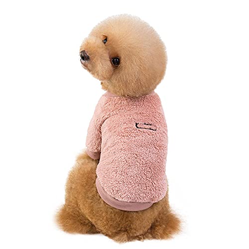 Print Dog Hoodie Warmer Hund Winterkleidung für kleine mittlere Hunde Kostüm Flanell weiche Welpen-Haustier-Kleidung für Hunde,Rosa,S von HUANSUN