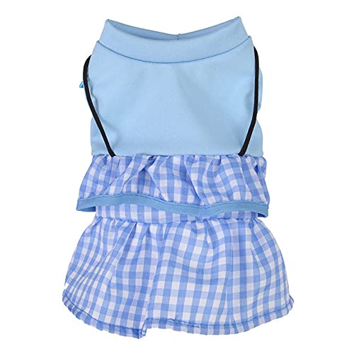 Prinzessin Hund Kleid Plaid Sling Welpen Katze Kleid Mode Hundebekleidung Sommer Haustier Rock Haustiere Kleidung Für Hunde,Blau,L 3.5,4.5KG von HUANSUN