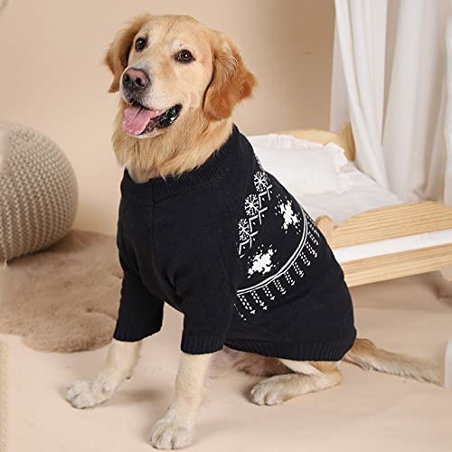 Schneeflocke Warmer roter Pullover für große Hunde Winterausflug weiche Haustierkleidung Hundepullover Ragdoll Katzenmantel Lieferanten,Schwarz,3XL von HUANSUN