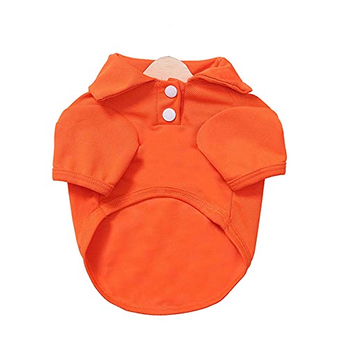 Solide Haustier-Hundebekleidung Sommer-Haustier-Katzenweste-Kleidung für Hunde Tshirt Haustier-Katzenbekleidung für kleine Hunde Hundebedarf,orange,XL von HUANSUN