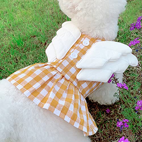 HUANSUN Sommer Haustier Kleidung Hundekleid für Hunde Sommer Prinzessin Hund Brautkleider Kleidung für Hunde Haustier Kleid,gelb,S von HUANSUN