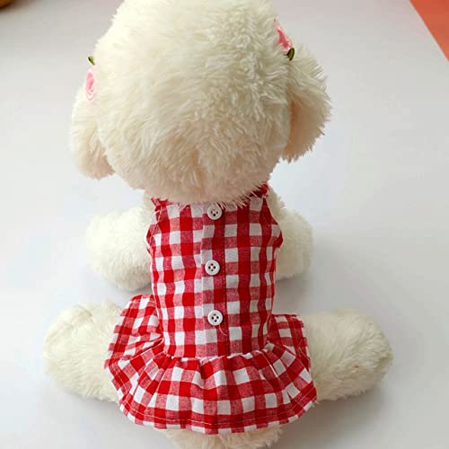 Sommer-Hundekleidung Niedliches Blumen-Sling-Kleid Dünner Rock-Sonnenschutz für kleinen Hund Pudel-Kostüm-Welpen-Haustier-Kleider,rot,XL von HUANSUN