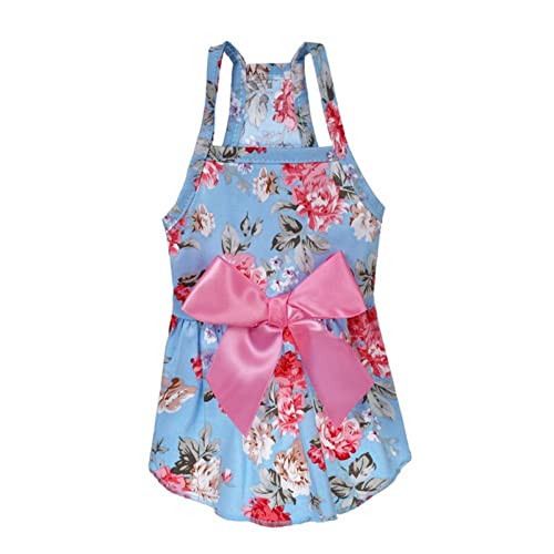 Sommer Kleine Blumen Hund Kleid Bogen Prinzessin Hund Kleid Für Hunde Rock Frühling Prinzessin Hund Brautkleider Kleidung Haustier Kleid,10,L von HUANSUN