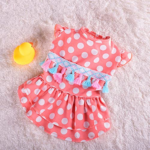 Sommer Pet Kleidung Dot Dog Dress for Dogs Rock Sommer Prinzessin Hund Brautkleider Kleidung für Hunde Röcke Pet Cat Dress,Rosa,L von HUANSUN