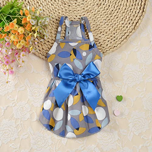 Sommerhundekleid Kleines Blumenprinzessin-Hundekleid für Hunde Rock Sommerprinzessin-Hund-Hochzeitskleider Kleidung Haustierkleid,Blau7,S von HUANSUN