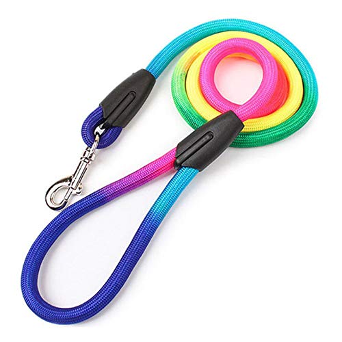 Strapazierfähiges Nylon Rainbow 1.2M Haustier Hundeleine Walking Training Leine Katzen Hunde Geschirr Halsband Leinen Gürtel Seil,Durchm. 1,0 cm von HUANSUN