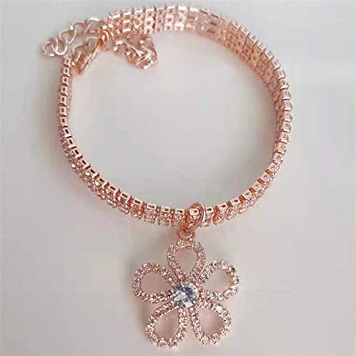 HUANSUN Süßes Bling Strass Halsband für Katze Hund Haustier Kristall Halskette Schmuck Heimtierbedarf,Roségold,S von HUANSUN