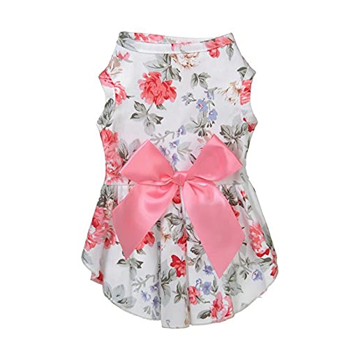 Summer Dog Small Floral Princess Dress Dog Dress for Dogs Rock Dog Brautkleider Kleidung für Hunde Pet Dress,F,xs von HUANSUN