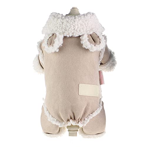 Verdicken Haustier Kleidung Winter Hundekleidung Welpen Outfit Kleiner Hund Overall Mantel Jacke Flauschiger Komfort,Khaki,S von HUANSUN