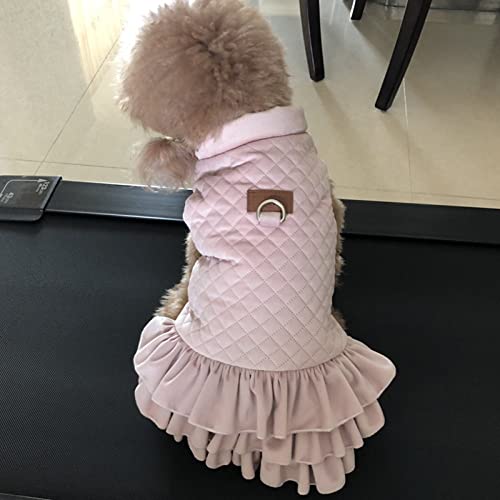 HUANSUN Warme Haustier Hund Kleid Weste Jacke für Hunde Katzen Winterkleidung Maltesische Kleidung Welpen Mantel Kostüm für Haustiere Hunde,rosa Kleid,xs von HUANSUN