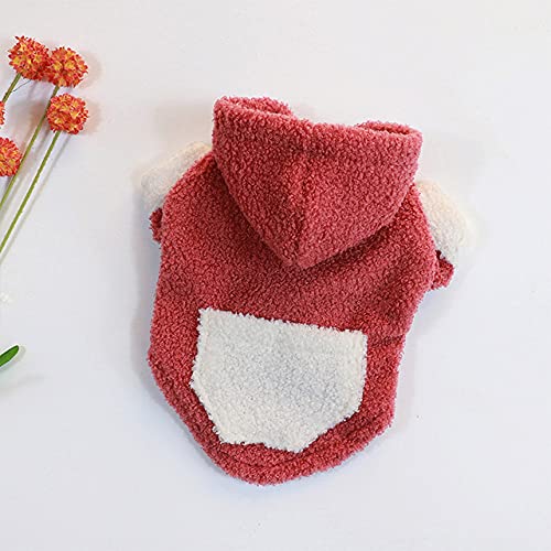 Warme Haustier Hundebekleidung Winterkleidung für Hunde Hoodie Haustier Outfits Verdicken Hundemantel Jacke für Hunde Haustiere,rot,4XL von HUANSUN